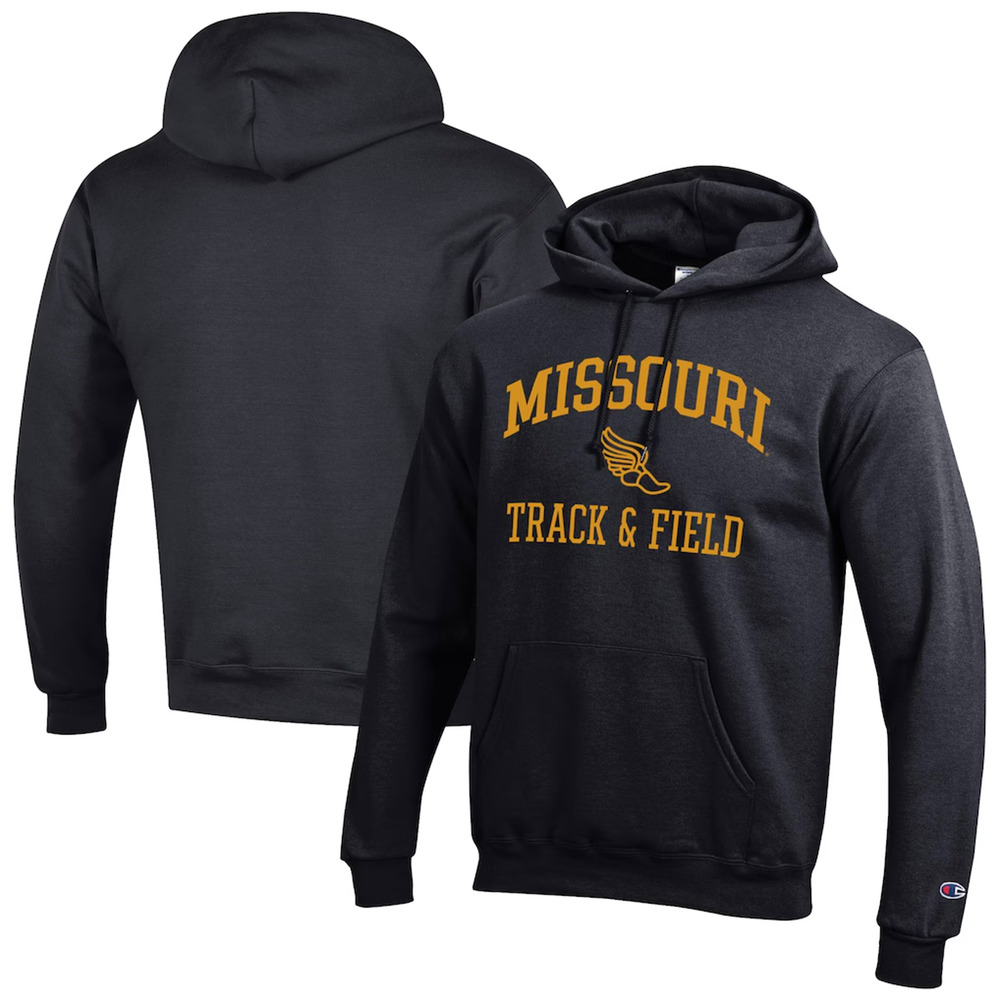 NWT Champion Missouri Tigers Track & Field Hoodie 2XL Black Powerblend Pullover